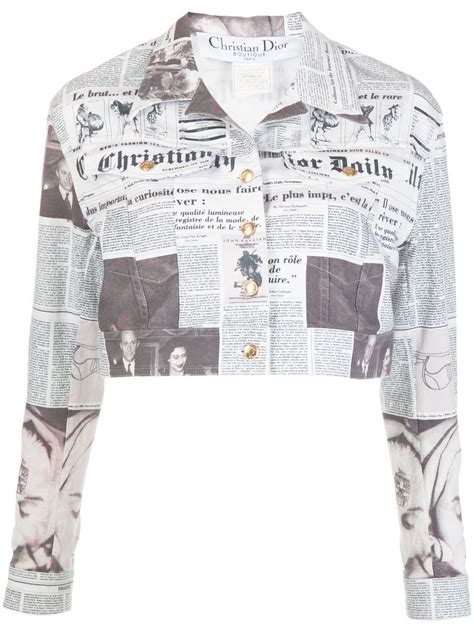 dior newspaper top|pre owned christian dior tops.